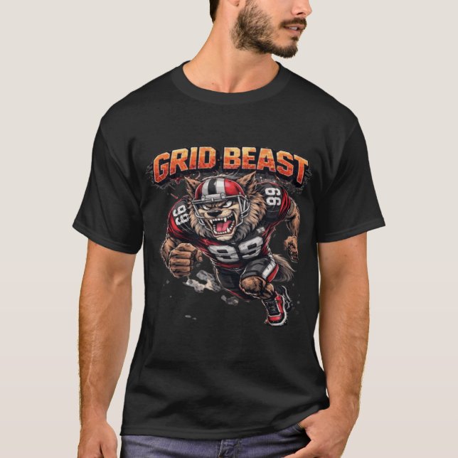Camiseta Grid Beast American Football Player Graphic (Anverso)