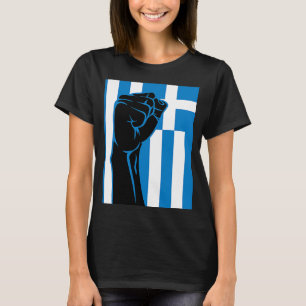 Camiseta Griego Clave Orgullo Griego OPA Hellas Bandera Gri