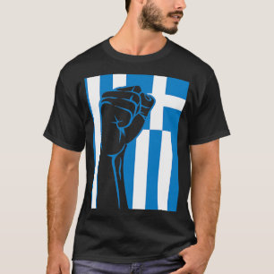 Camiseta Griego Clave Orgullo Griego OPA Hellas Bandera Gri