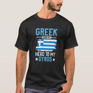Camiseta Griego De Mi Cabeza A Mi Bandera Griega Gyros Para