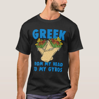 Camiseta Griego De Mi Cabeza A Mi Gyros Grecia Diseño Gyro