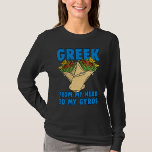 Camiseta Griego De Mi Cabeza A Mi Gyros Grecia Diseño Gyro