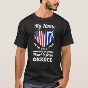 Camiseta Griego Mi Casa Está En EEUU Pero Mi Corazón Es De