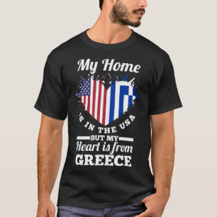 Camiseta Griego Mi Casa Está En EEUU Pero Mi Corazón Es De
