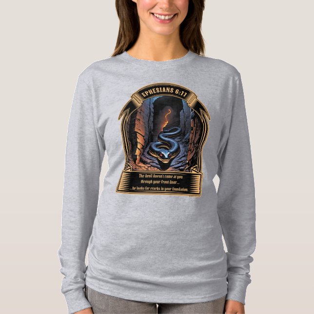 Camiseta Grietas En Tu Fundación Efesianos 6:11 (Anverso)