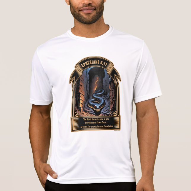Camiseta Grietas En Tu Fundación Efesianos 6:11 (Anverso)