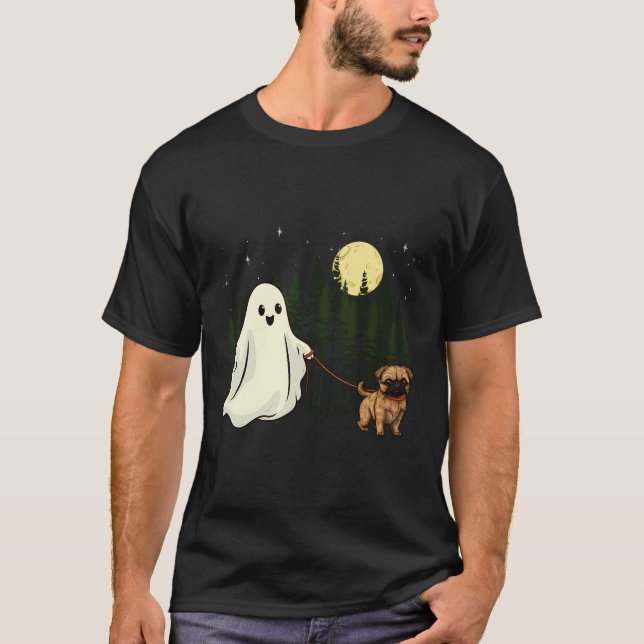 Camiseta Griffon de Bruselas Camina Fantasma Halloween Dive (Anverso)