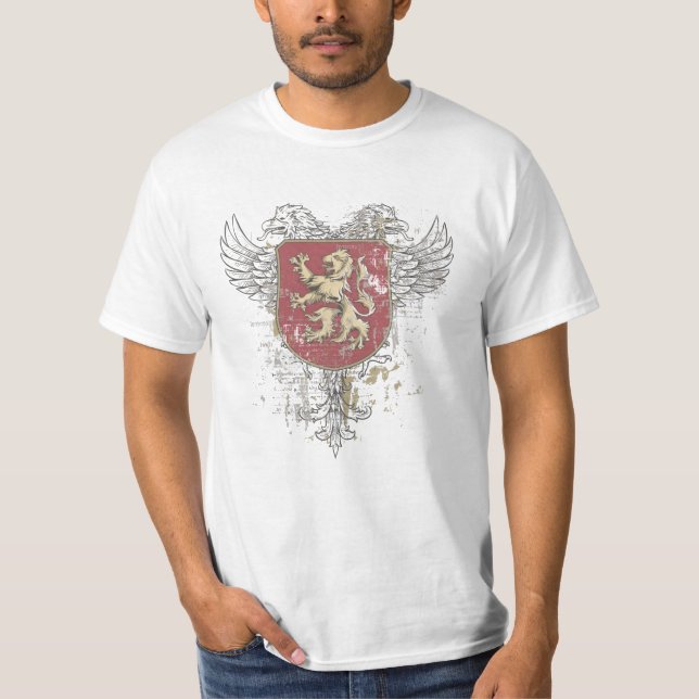 Camiseta grifo, retro, cabeza de águila, ataúd de acero, (Anverso)
