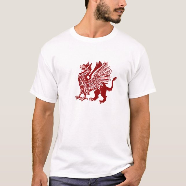 Camiseta Grifo rojo - diseño medieval (Anverso)