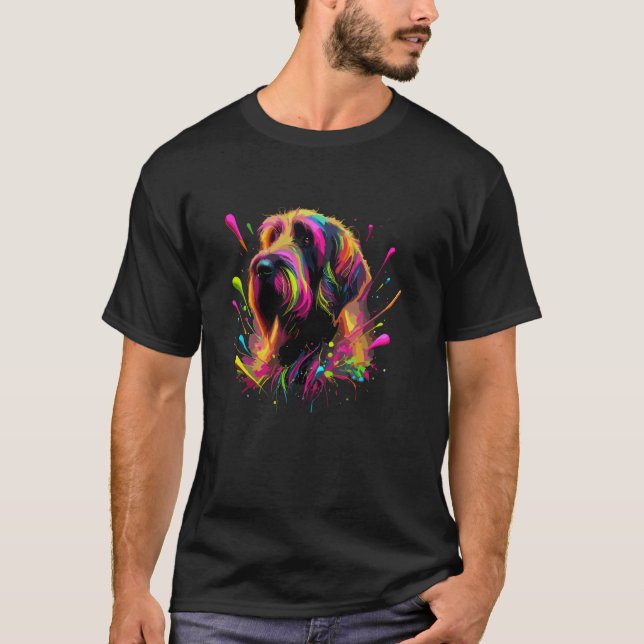 Camiseta Grifón de Punta de Pelo Rizado Arte de Salpicadura (Anverso)