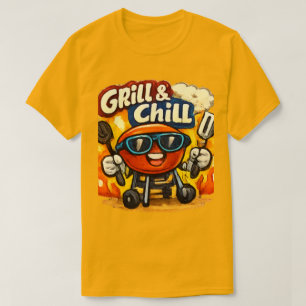 Camiseta Grill and Chill BBQ Funny Tee