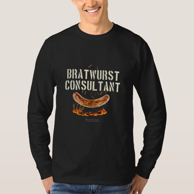 Camiseta Grill Bratwurst Consultor Para Fumadores Y Parrill (Anverso)