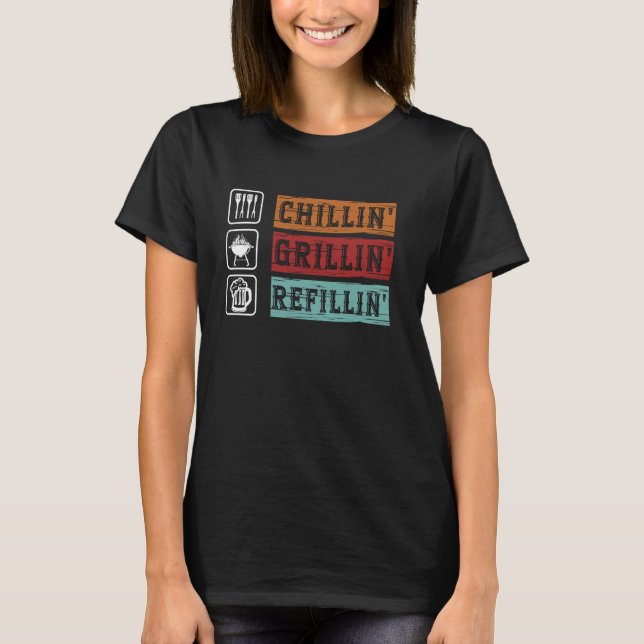 Camiseta Grill Chillin' Grillin, chef barbero (Anverso)