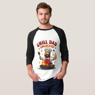 Camiseta Grill Dad Unlocked - Funny BBQ Chef Dad Design"