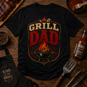 Camiseta Grill Dad Vintage BBQ Retro día del padre