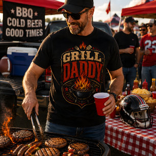 Camiseta Grill Daddy Barbacoa Retro parrilla del padre