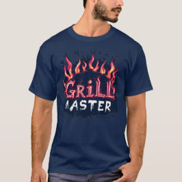 Camiseta Grill Master Flaming Barbecue Cookout Typography