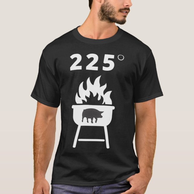 Camiseta Grill Master Grilling BBQ 225 Gráfica Fumador Gráf (Anverso)