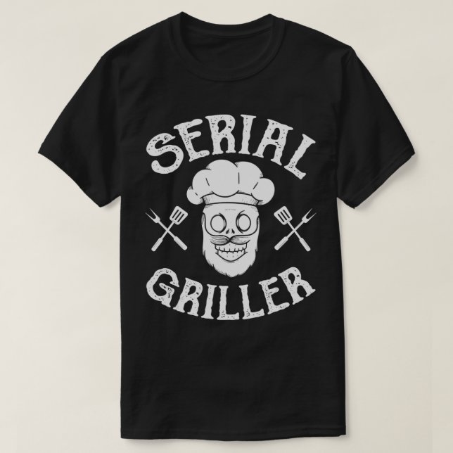 Camiseta Grill & Meat & Knife & Serial Griller Chef (Diseño del anverso)
