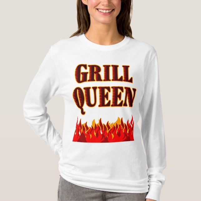 Camiseta Grill Queen Funny BBQ Saying T-shirt (Anverso)