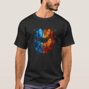 Camiseta Grill Red Blue Fire Griller Meat Smoling Grilling