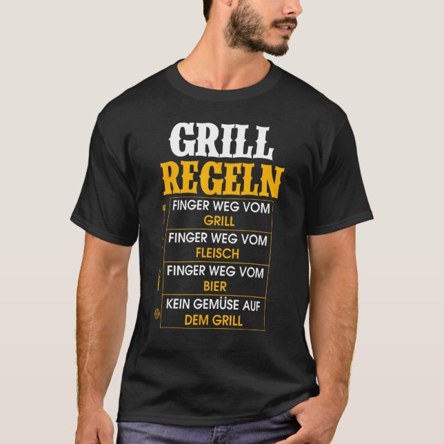 Camiseta Grill Regeln Kein Gemüchen   Grill Saying (Anverso)