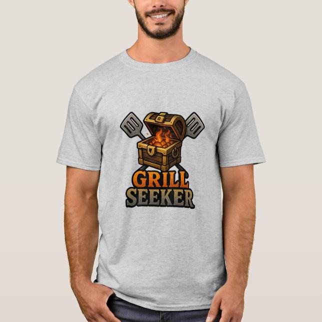 Camiseta Grill Seeker - Gracioso BBQ Adventurer Foodie (Anverso)