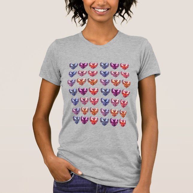 Camiseta Grilla Gemstone crystal corazones (Anverso)