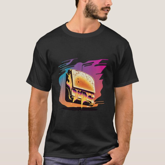 Camiseta Grilled Cheese Synthwave 80s Retrowave Aesthetic (Anverso)