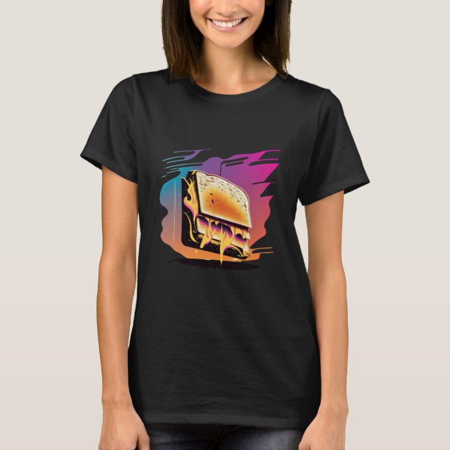 Camiseta Grilled Cheese Synthwave 80s Retrowave Aesthetic (Anverso)