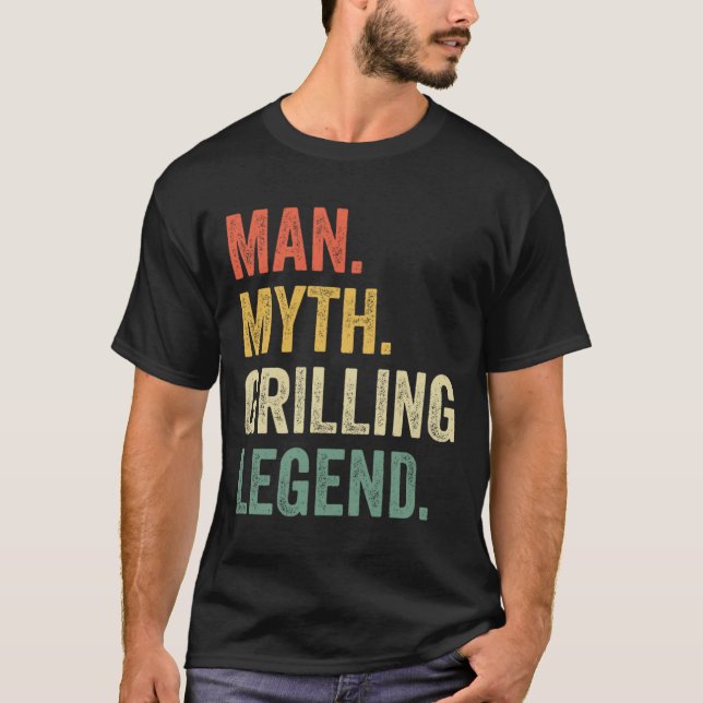 Camiseta Grilling Bbq Funny Man Myth Grill Legend Fathers D (Anverso)