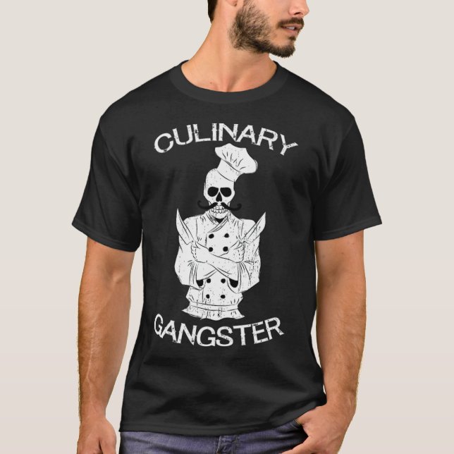 Camiseta Grillmas culinarias del chef de cumpleaños Gangste (Anverso)