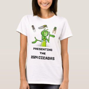Camiseta Grillo Divertido Presentando Cícadas Bichos Insect