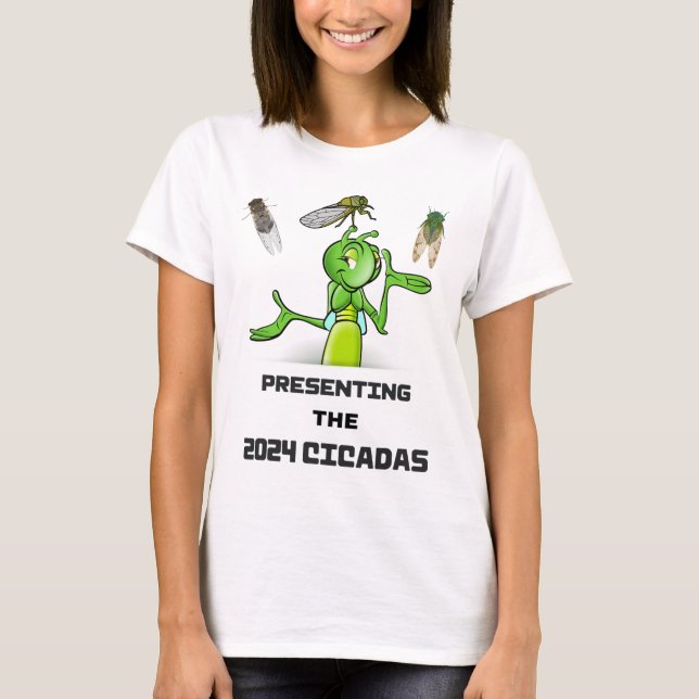 Camiseta Grillo Divertido Presentando Cícadas Bichos Insect (Anverso)