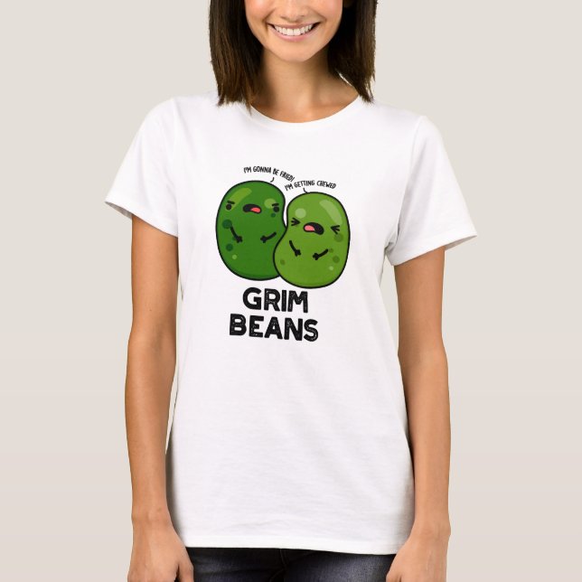 Camiseta Grim Beans Chistes Divertidos de Verduras  (Anverso)