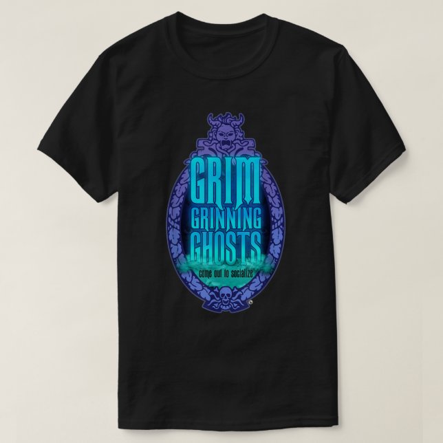 Camiseta Grim Grinning Ghost Haunted Socioltee para los hom (Diseño del anverso)