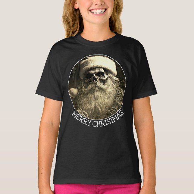 Camiseta Grim Navidad - Santa Esqueleto 65609 (Anverso)