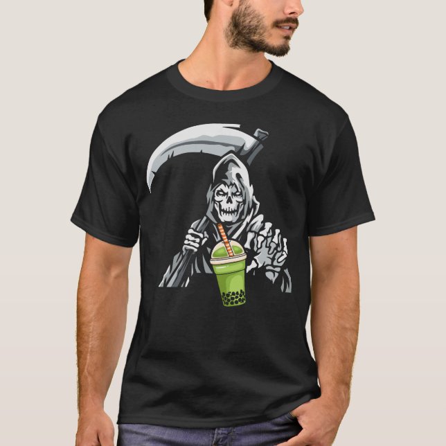 Camiseta Grim Reaper Boba Tea (Anverso)