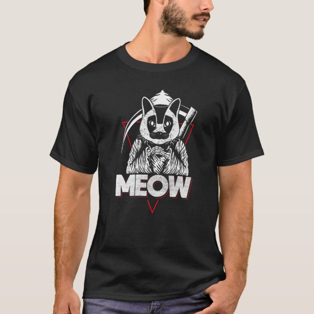 Camiseta Grim Reaper Cat Weird Kitty (Anverso)