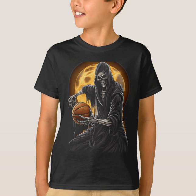 Camiseta Grim Reaper tocando baloncesto gráfico para mí (Anverso)