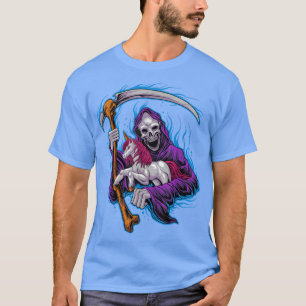 Camiseta Grim Reaper Unicorn Pastel Gótico Muerte Skeleton