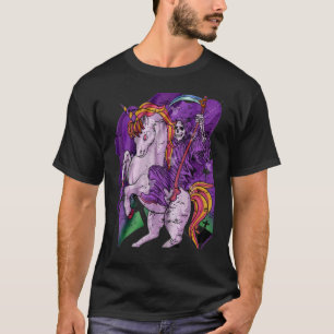 Camiseta Grim Reaper Unicorn Pastel Gótico Muerte Skeleton 