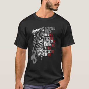 Camiseta Grim Reaper Week Todo List Mondie Tuesdie Miércole