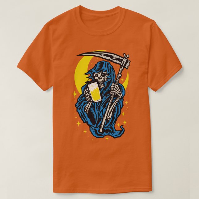 Camiseta Grim Reaper With Beer  (Diseño del anverso)