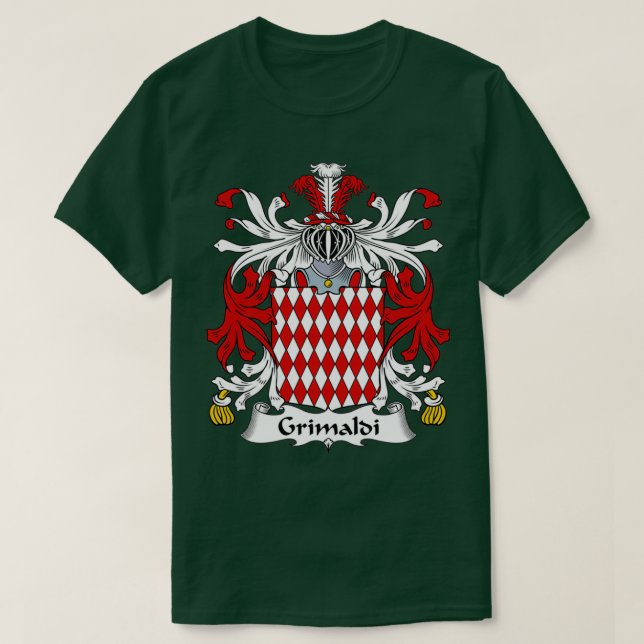 Camiseta Grimaldi Coat of Arms Family Crest 1  (Diseño del anverso)