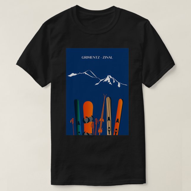 Camiseta Grimentz Zinal ski Zinalrothorn Weisshorn por leew (Diseño del anverso)