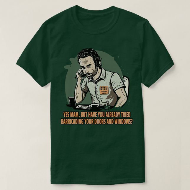 Camiseta Grimes Rick Customer Service Agent recientemente e (Diseño del anverso)