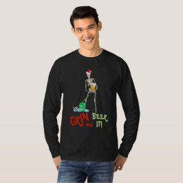 Camiseta GRIN y BEER It Funny Skeleton MOP Navidades