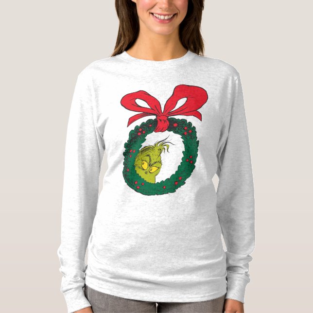 Camiseta Grinch clásico | Wreath Navidades (Anverso)