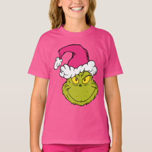 Camiseta Grinch con sombrero rosa de Santa
